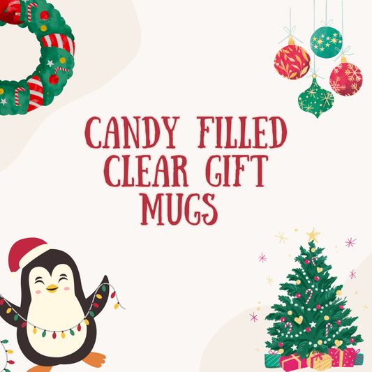 Candy Filled Clear Glass Gift Mugs